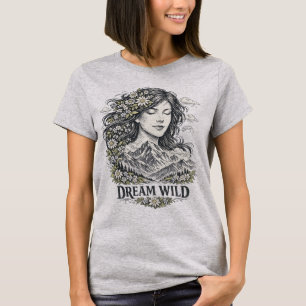 Camiseta Mulher da Montanha Boho & Natureza Flor Silvestre