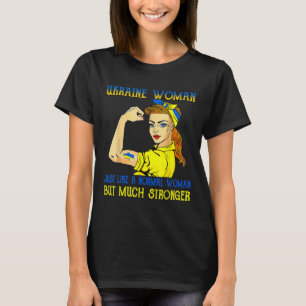 Camiseta Mulher da Ucrânia Mais Forte Tal Como Uma Mulher N