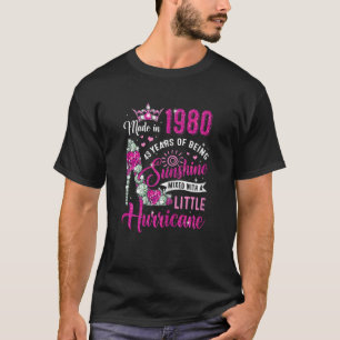 Camiseta Mulher De 43 Anos Feita Em 1980 Aniversário Rainha
