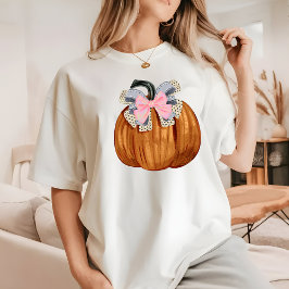 Camiseta Mulher de Abóbora Moderna e Bonita Na moda Simples