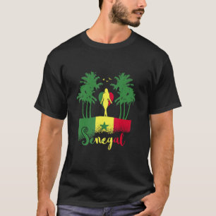 Camiseta Mulher de Bandeira senegalesa é moça de orgulho se