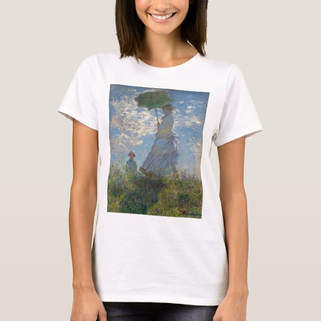 Camiseta Mulher de Claude Monet com um parasol 1875 (Frente)