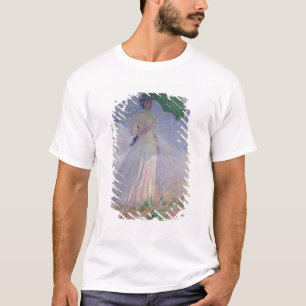 Camiseta Mulher de Claude Monet com um parasol girado