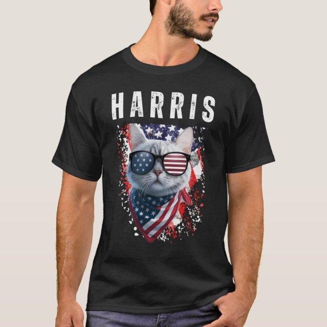 Camiseta Mulher de Gato Infantil de Kamala Harris (Frente)