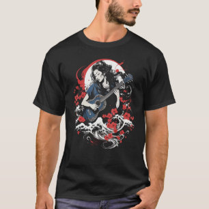 Camiseta Mulher de guitarra musical japonesa Enka Ballad Gr