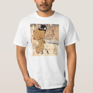 Camiseta Mulher de Kuniyoshi que anda na neve