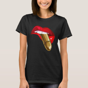 Camiseta Mulher de Lábio Vermelho Não é uma Garota do Tipo