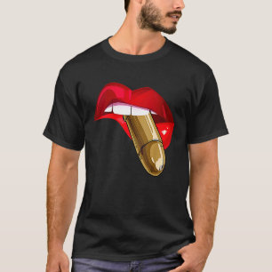 Camiseta Mulher de Lábio Vermelho Não é uma Garota do Tipo