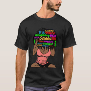 Camiseta Mulher de melanina sedutora rainha de pele marrom