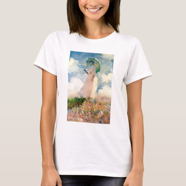 Camiseta Mulher de Monet com um t-shirt do parasol (Frente)