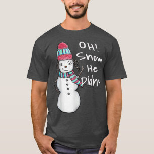 Camiseta Mulher de Neve de Inverno Fofa