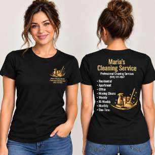 Camiseta Mulher de Serviço de Limpeza Domiciliar Preto Dour