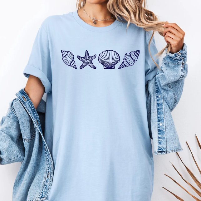 Camiseta Mulher de Verão de Concha Marinha (Criador carregado)