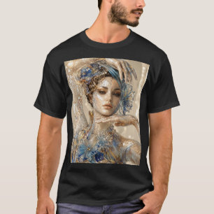 Camiseta Mulher de Vidro Soprado – Mosaico Micro 3D de Luxo
