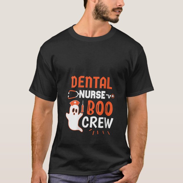 Camiseta Mulher Dente Fantasma Pumpkin Witch Cute Dental Ha (Frente)