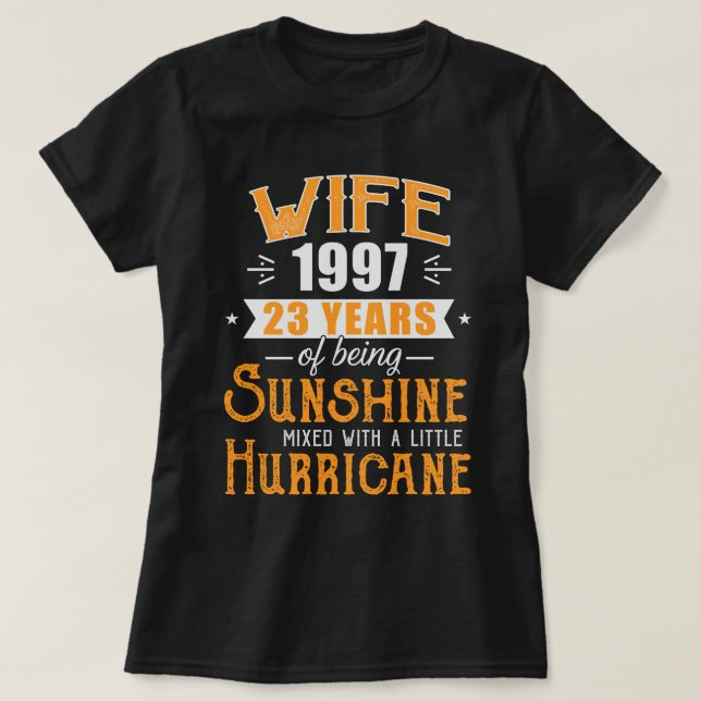 Camiseta Mulher Desde 1997 Presente, 23 Anos De Casamento (Frente do Design)