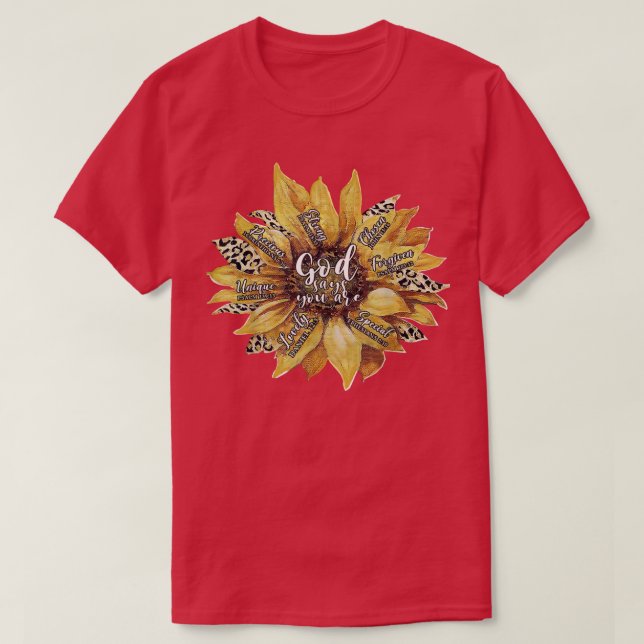 Camiseta Mulher Deus diga que você é Rua-leopardo de girass (Frente do Design)