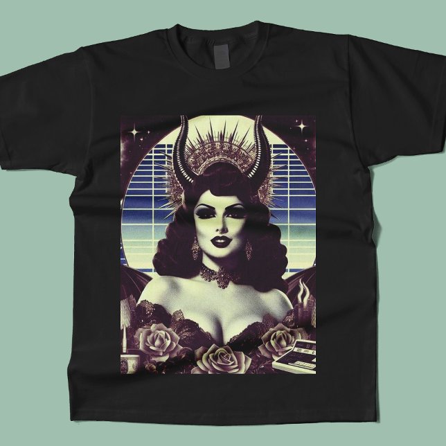 Camiseta Mulher Devilish Retrowave (Criador carregado)