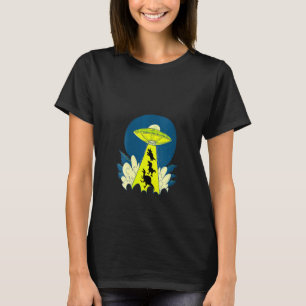 Camiseta Mulher Dinossauro Planeta Espachante Abdução Ufo A