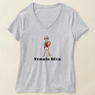 Camiseta Mulher Diva do Tênis - Cabelo Cinza