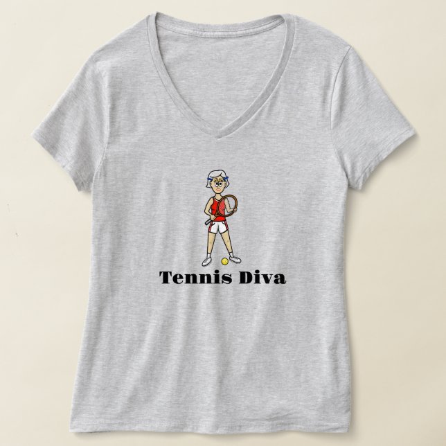 Camiseta Mulher Diva do Tênis - Cabelo Cinza (Postura )