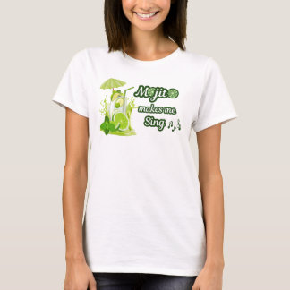 Camiseta Mulher Divertida, Mojito Me Faz Cantar