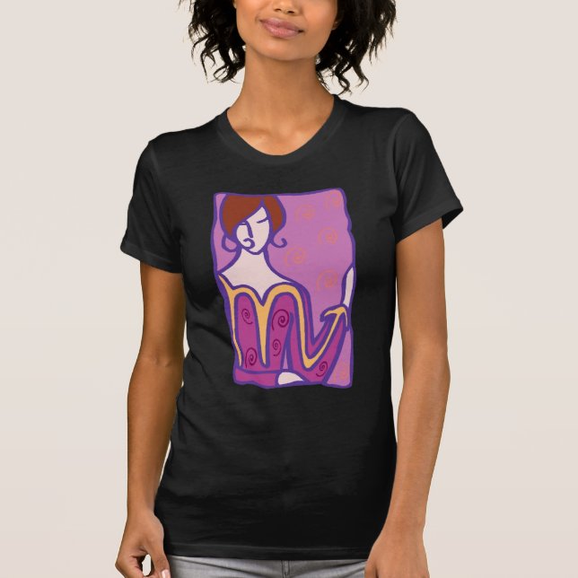 Camiseta Mulher do 1920 Scorpio em roxo (Frente)