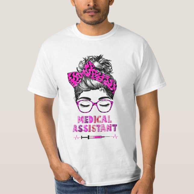 Camiseta Mulher do Cabelo Mensageira, Assistente Médico de  (Frente)