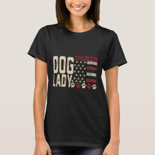 Camiseta Mulher Do Cachorro Sem Filhos Votar 2024 Bandeira 