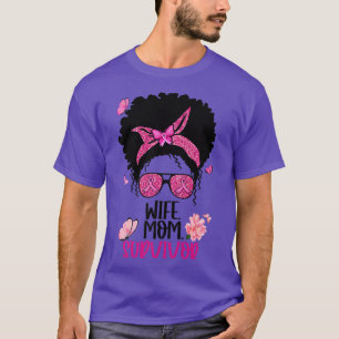 Camiseta Mulher do Cama Mulher Sobrevivente Mãe Cancer de M