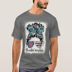 Camiseta Mulher do Caminhoneiro Esposa Sangrada Mensagem Bu
