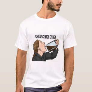 Camiseta Mulher do Escritório Bebendo Café do Pote Humor