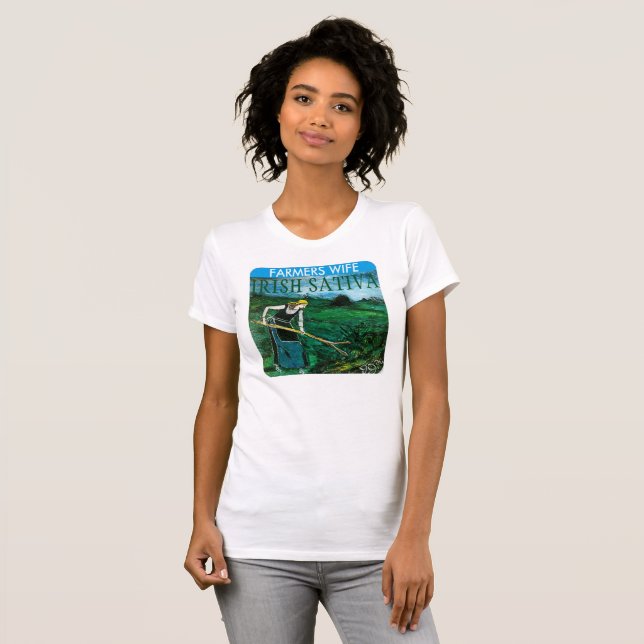 CAMISETA MULHER DO FARMER IRISH SATIVA (Frente Completa)