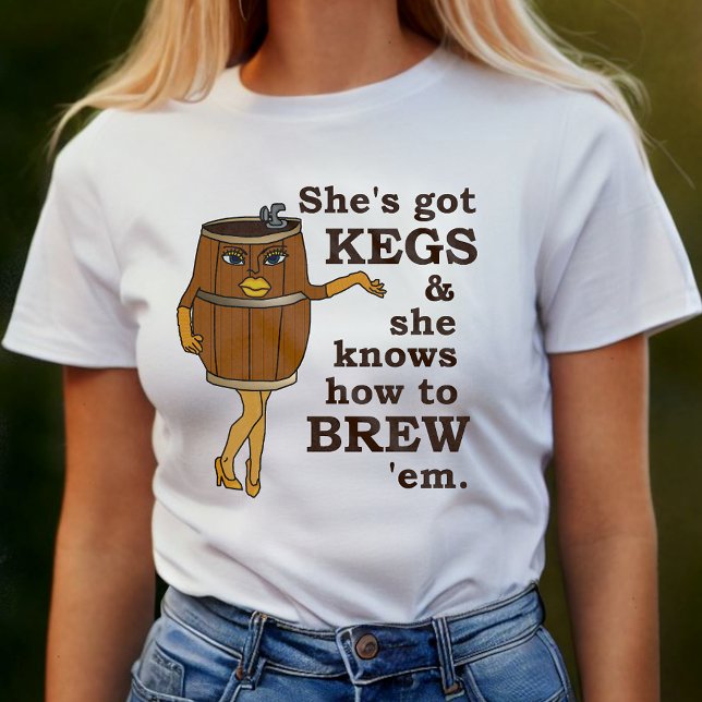 Camiseta Mulher do Funny Beer Brewer Kegs (Criador carregado)