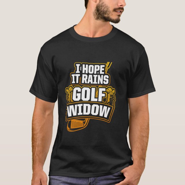 Camiseta Mulher do Golfe Chuva Golfe Engraçado Golfe (Frente)