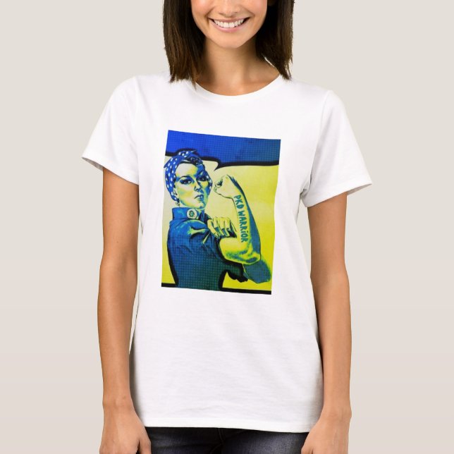 Camiseta MULHER do GUERREIRO de PKD - divertimento retro do (Frente)