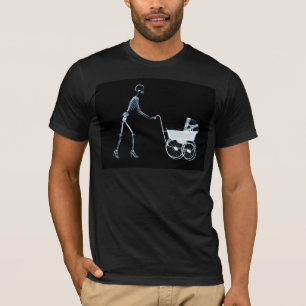 CAMISETA MULHER DO RAIO X & CARRUAGEM DE BEBÊ DE ESQUELETO