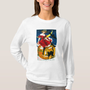 Camiseta Mulher dos cumprimentos do Dia das Bruxas na