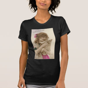 Camiseta Mulher e cão antigos do Victorian da foto