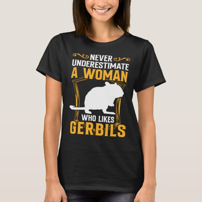 Camiseta Mulher e Gerbil Rodent Desert Rat (Frente)