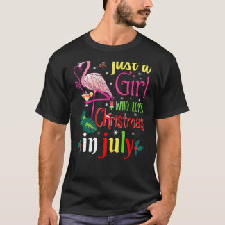 Camiseta Mulher É Uma Menina Que Ama O Natal Em Julho Su