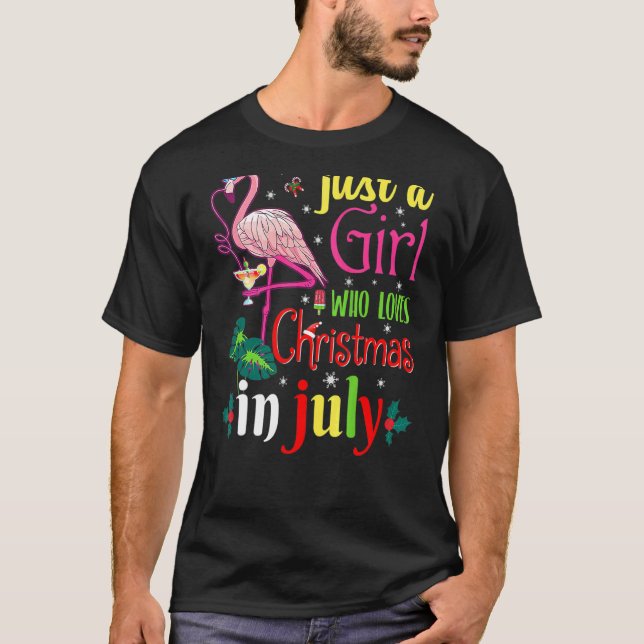 Camiseta Mulher É Uma Menina Que Ama O Natal Em Julho Su (Frente)