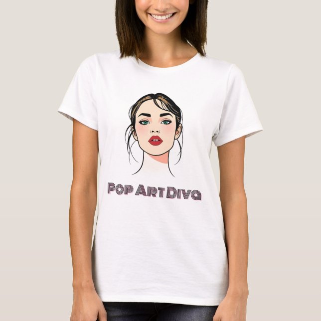 Camiseta Mulher Elegante na Pop minimalista (Frente)