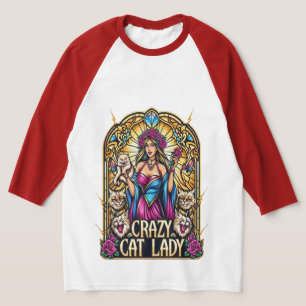 Camiseta Mulher Elegante Segurando Gatinho Com Gatos Ao Red