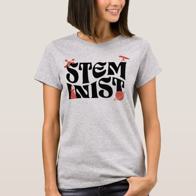 Camiseta Mulher Em Stem Steminist Science Girl (Frente)