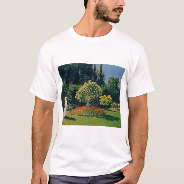 Camiseta Mulher em um Jardim, Monet (Frente)