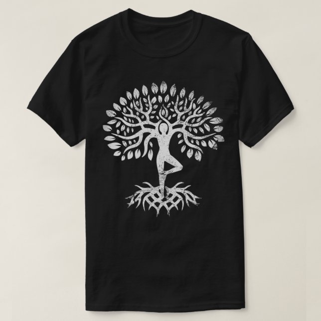 Camiseta Mulher em Vrksasana Pose Design (Frente do Design)