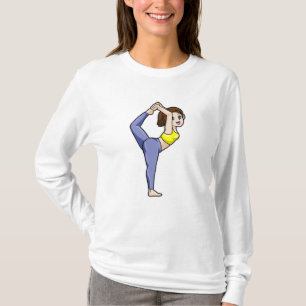 Camiseta Mulher em Yoga Estreando as Pernas