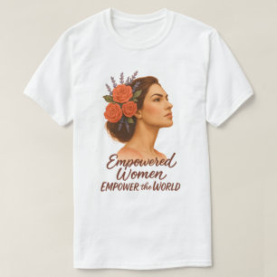 Camiseta Mulher empoderada com floral