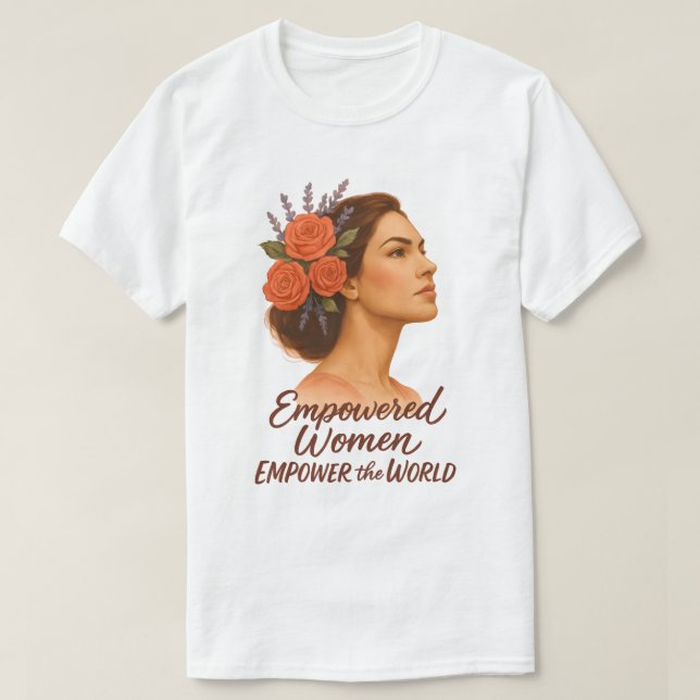Camiseta Mulher empoderada com floral (Frente do Design)